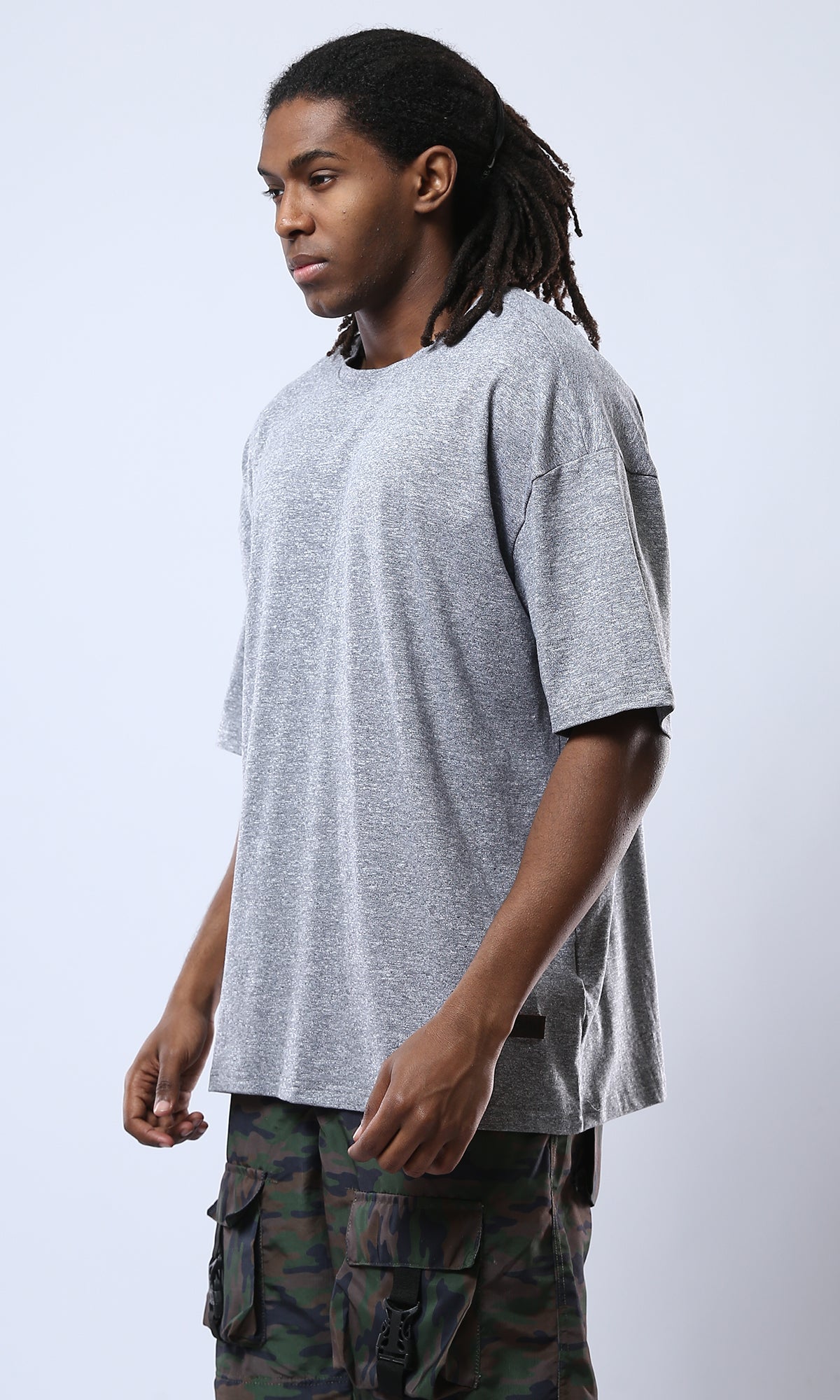 Cotton Heather Black Summer Tee - Relaxed Fit