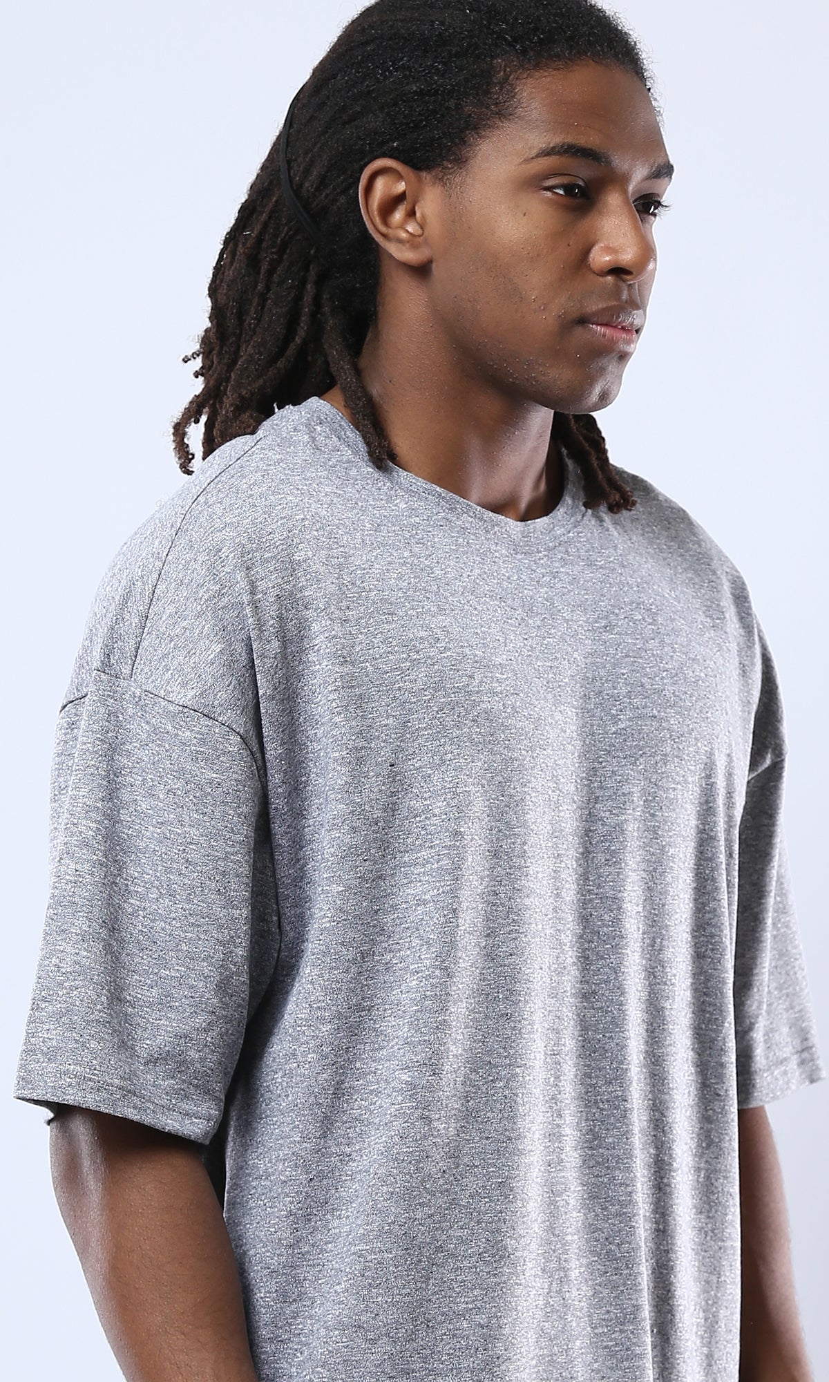 Cotton Heather Black Summer Tee - Relaxed Fit