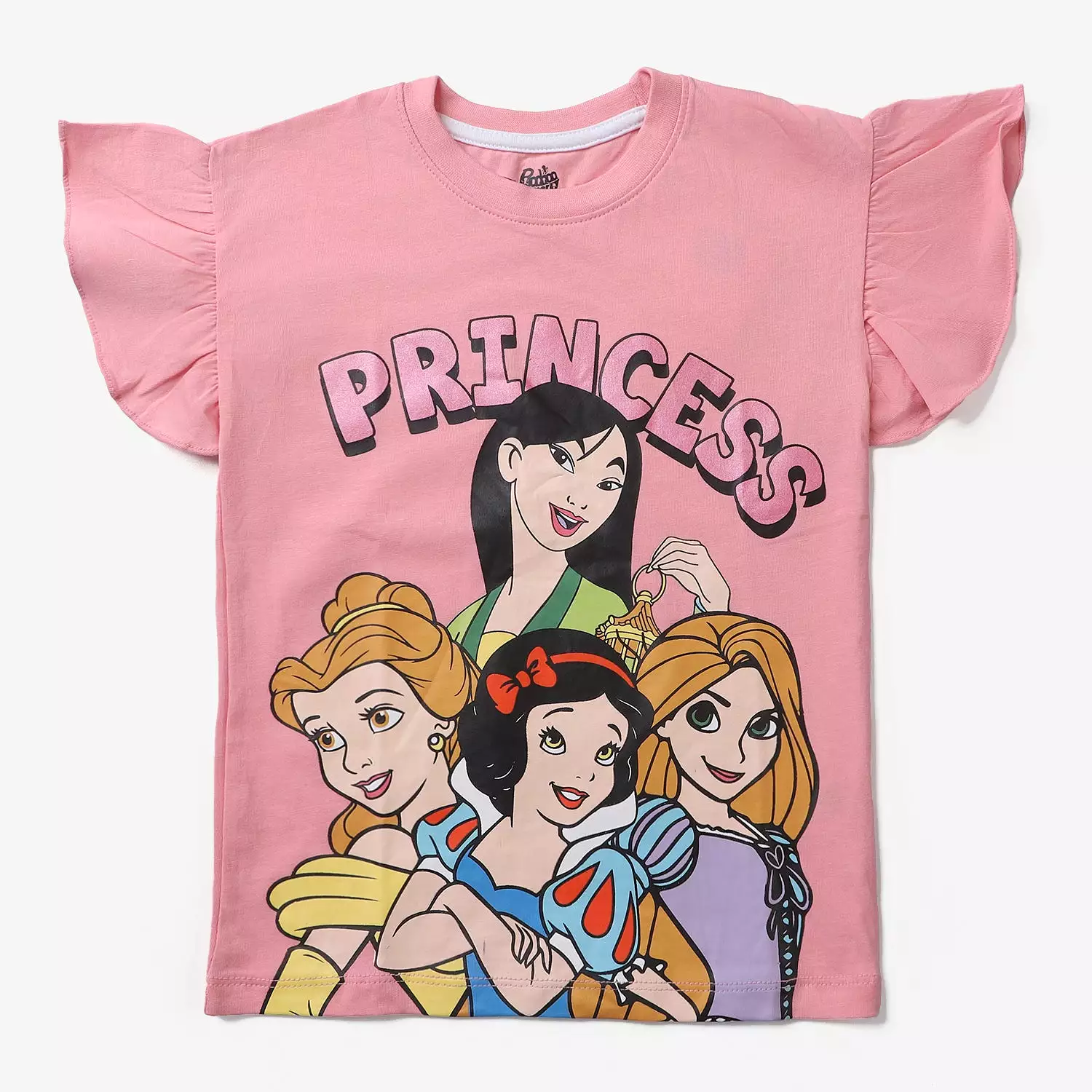 Cotton Jersey Princess T-Shirt for Girls - Hot Pink