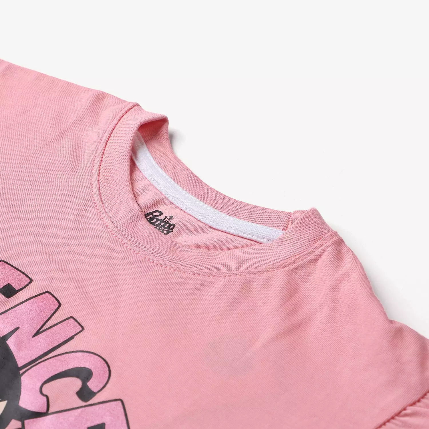 Cotton Jersey Princess T-Shirt for Girls - Hot Pink