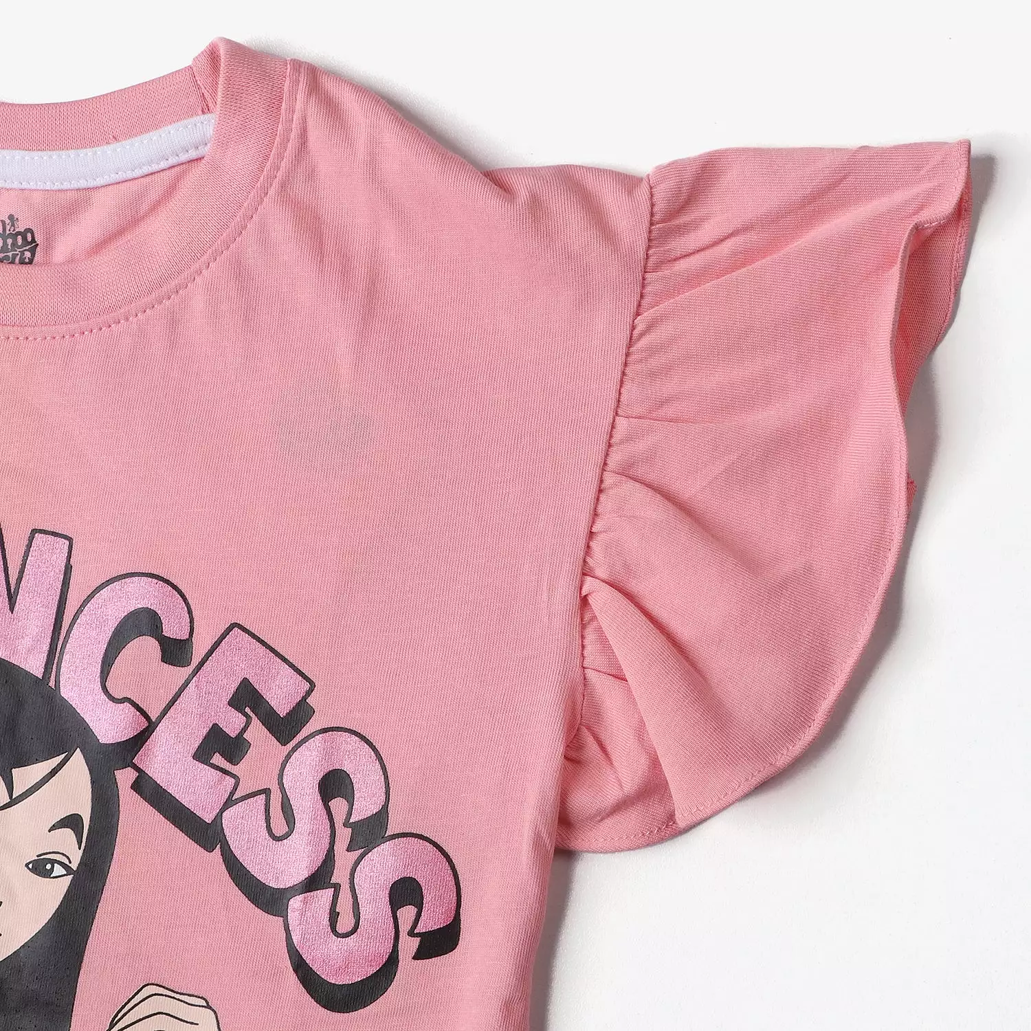 Cotton Jersey Princess T-Shirt for Girls - Hot Pink