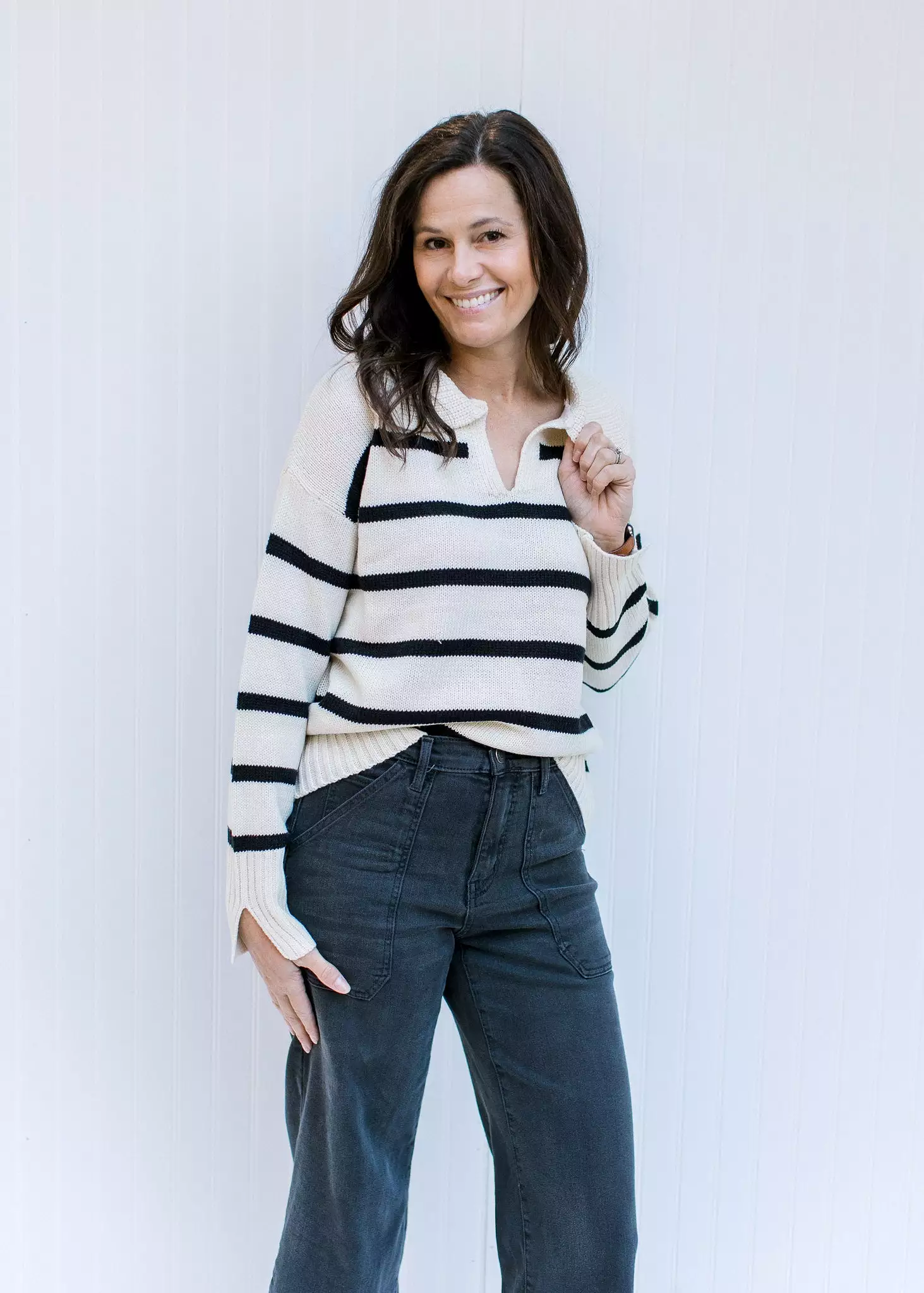 Cozy Striped Black and White Sweater