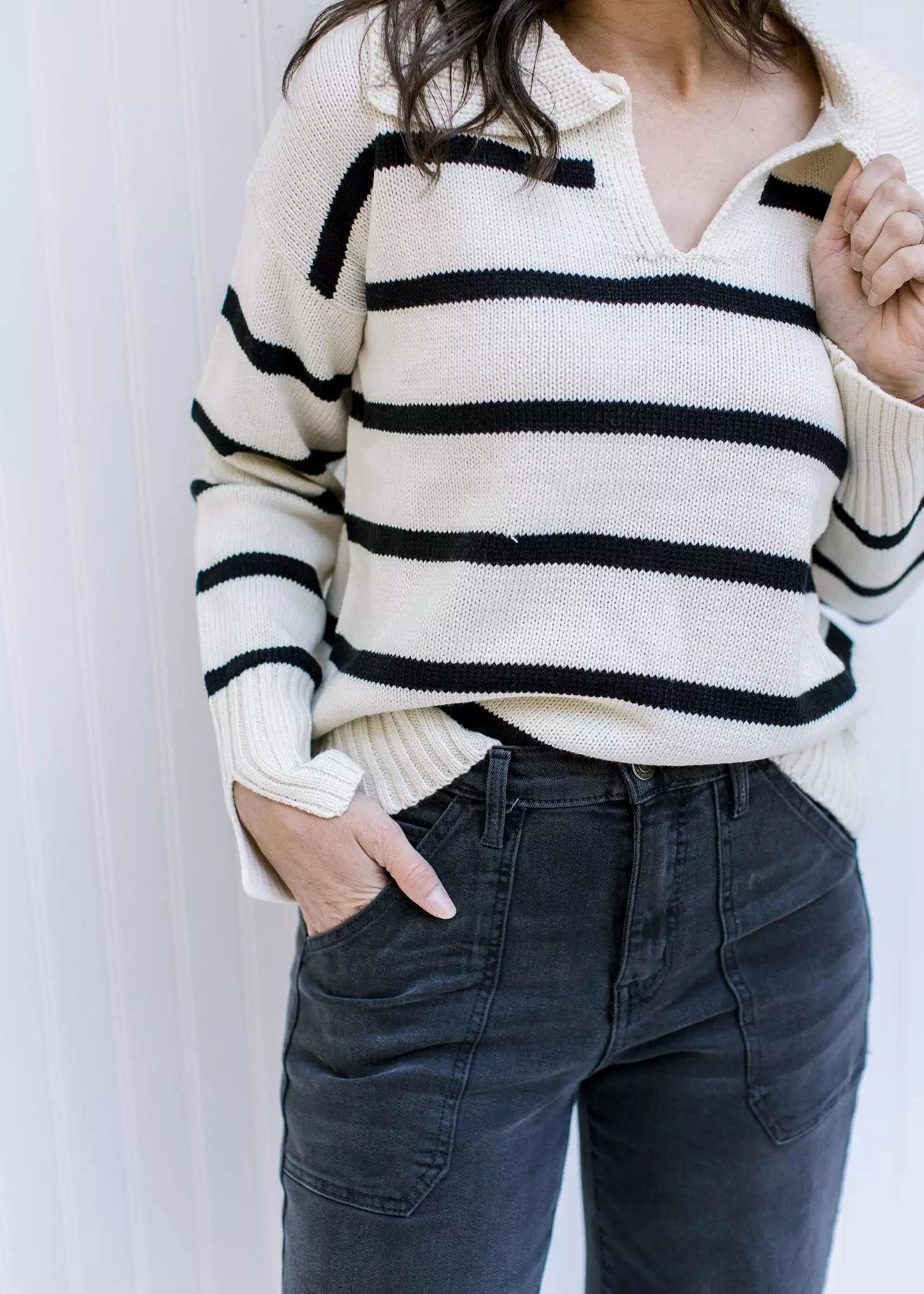 Cozy Striped Black and White Sweater