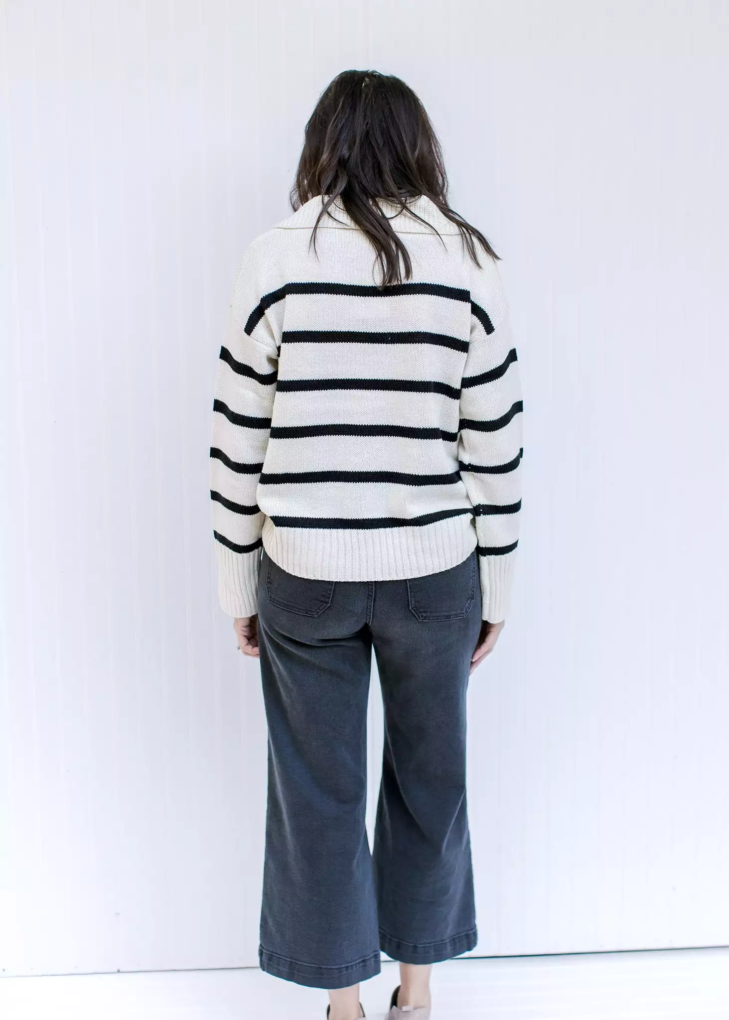 Cozy Striped Black and White Sweater