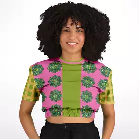 Cropped Eco-Poly Jambalaya Sweater - Short Sleeve