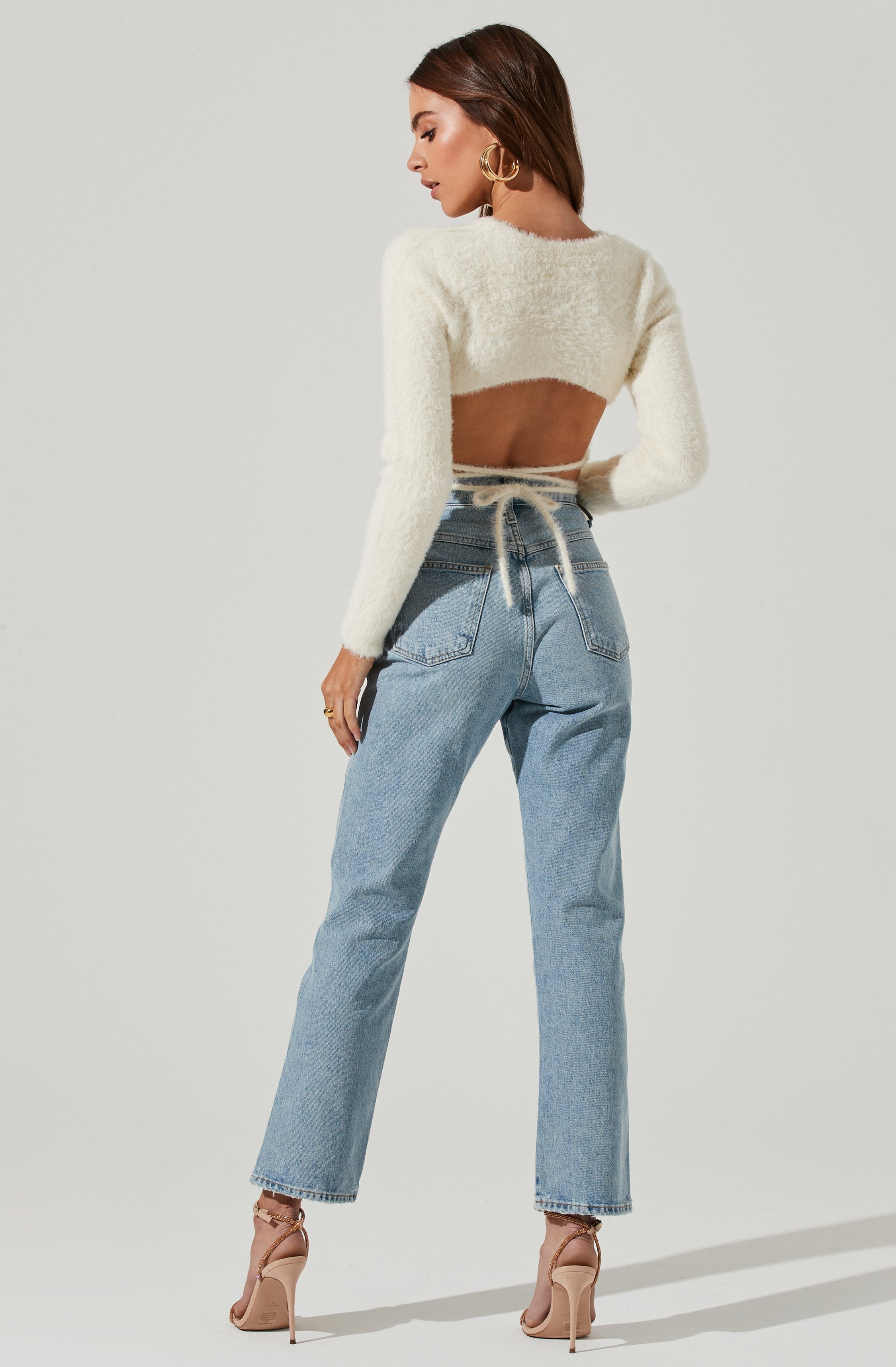 Cutout Tie Waist Sweater