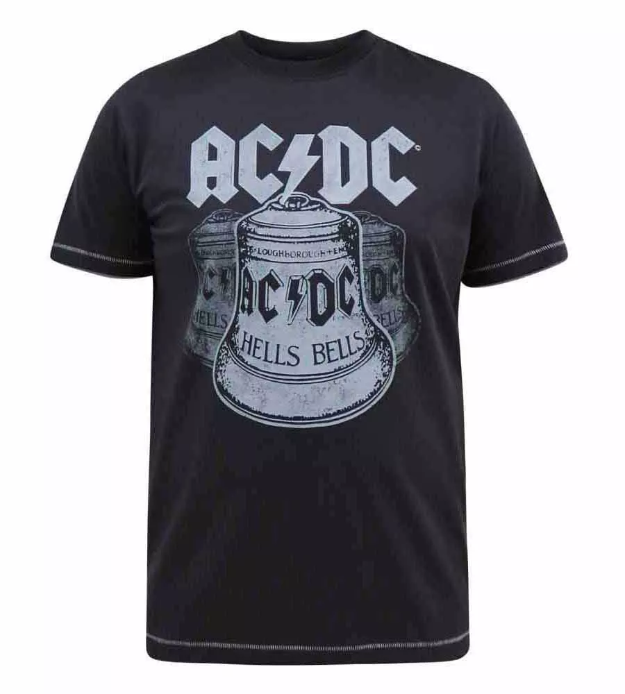 D555 Big Men's ACDC Hells Bells Printed T Shirt - Officially Licensed (HIGHWAY)