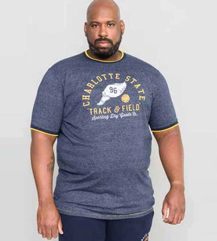 Big and Tall Mens Charlotte State Printed T-Shirt (BETHNAL)