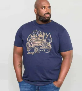 D555 Big Men's Jeep Printed T Shirt - Officially Licensed (ARGENT)