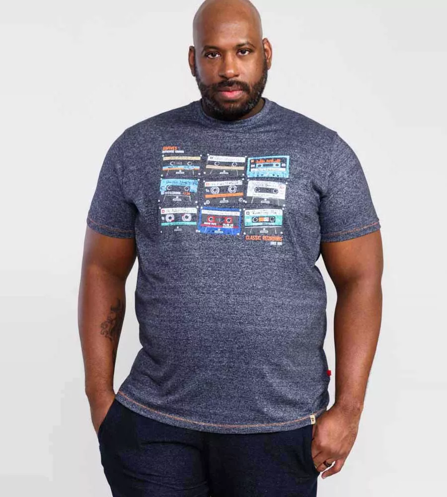 Big Men's Multi Cassette Tape Printed T-Shirt (APSEY) at D555