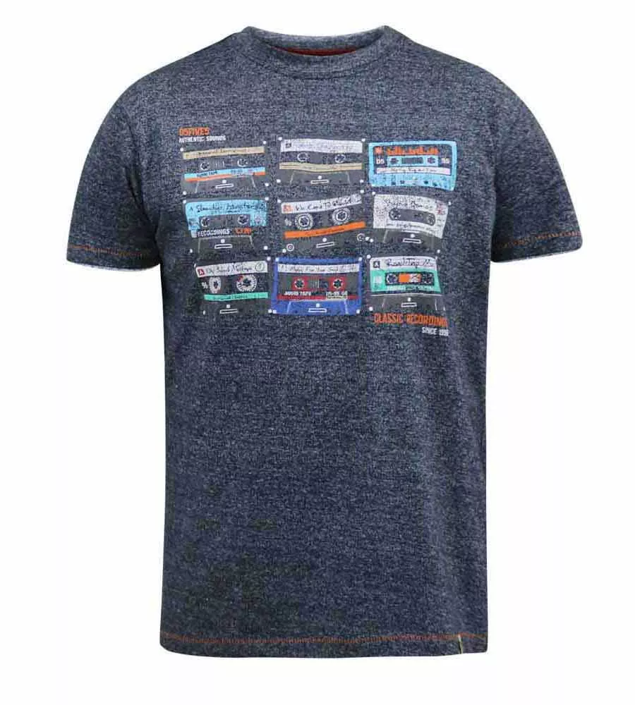 Big Men's Multi Cassette Tape Printed T-Shirt (APSEY) at D555