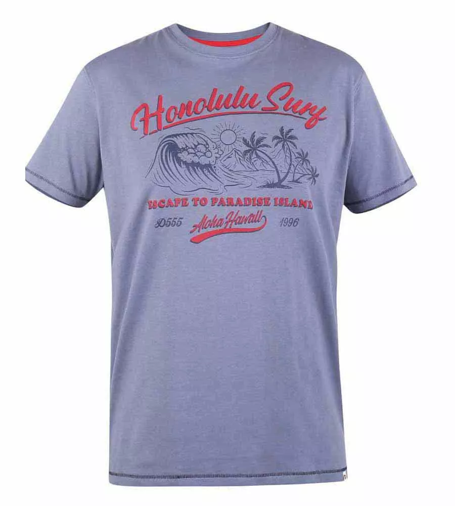 D555 Harble Honolulu Surf Big Men's Printed T-Shirt