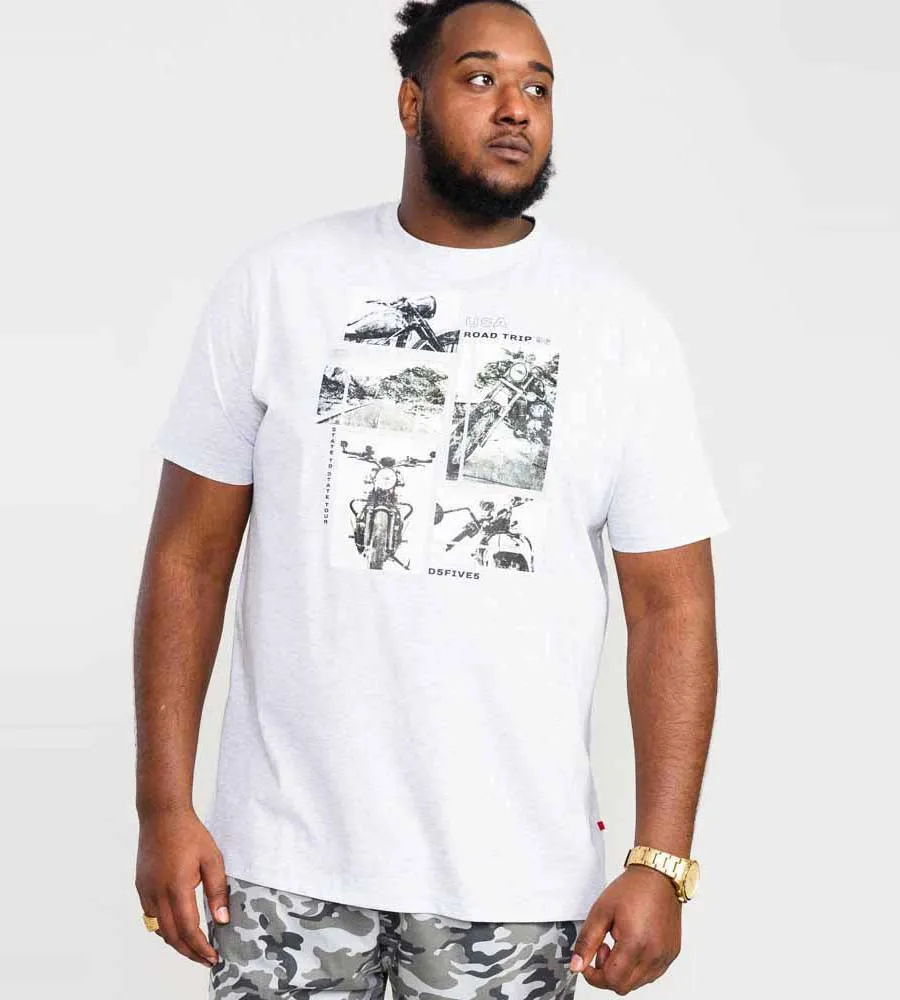 D555 Trafford Big Men's Multi Bike Photo Printed T-Shirt