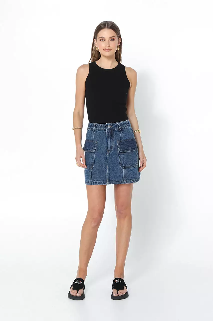 Darcy Mini Skirt Dark Blue - Shop Now