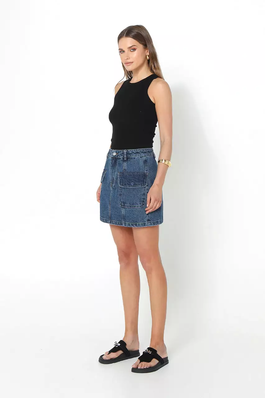 Darcy Mini Skirt Dark Blue - Shop Now