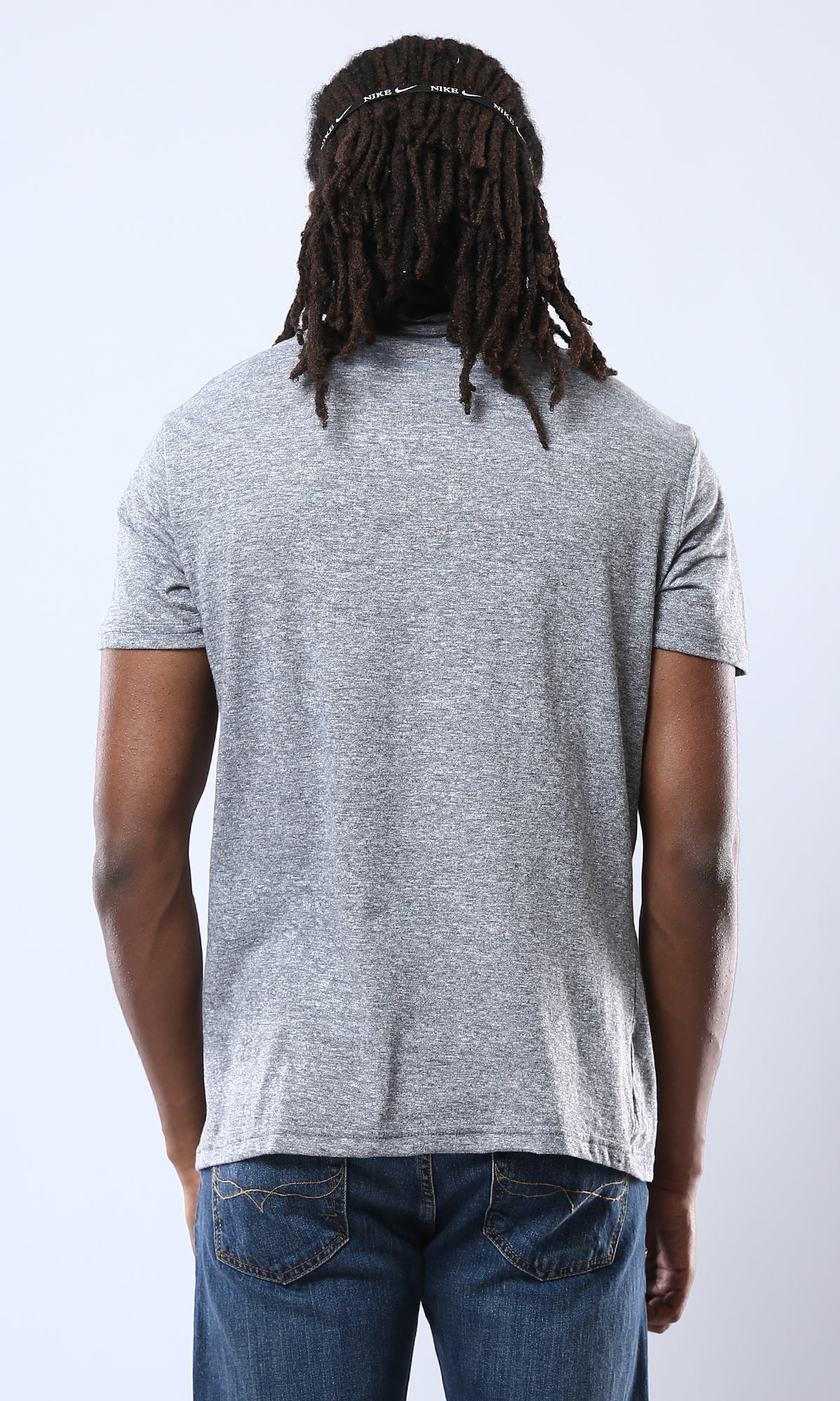 Dark Grey Cotton Crew Neck Tee - O178874