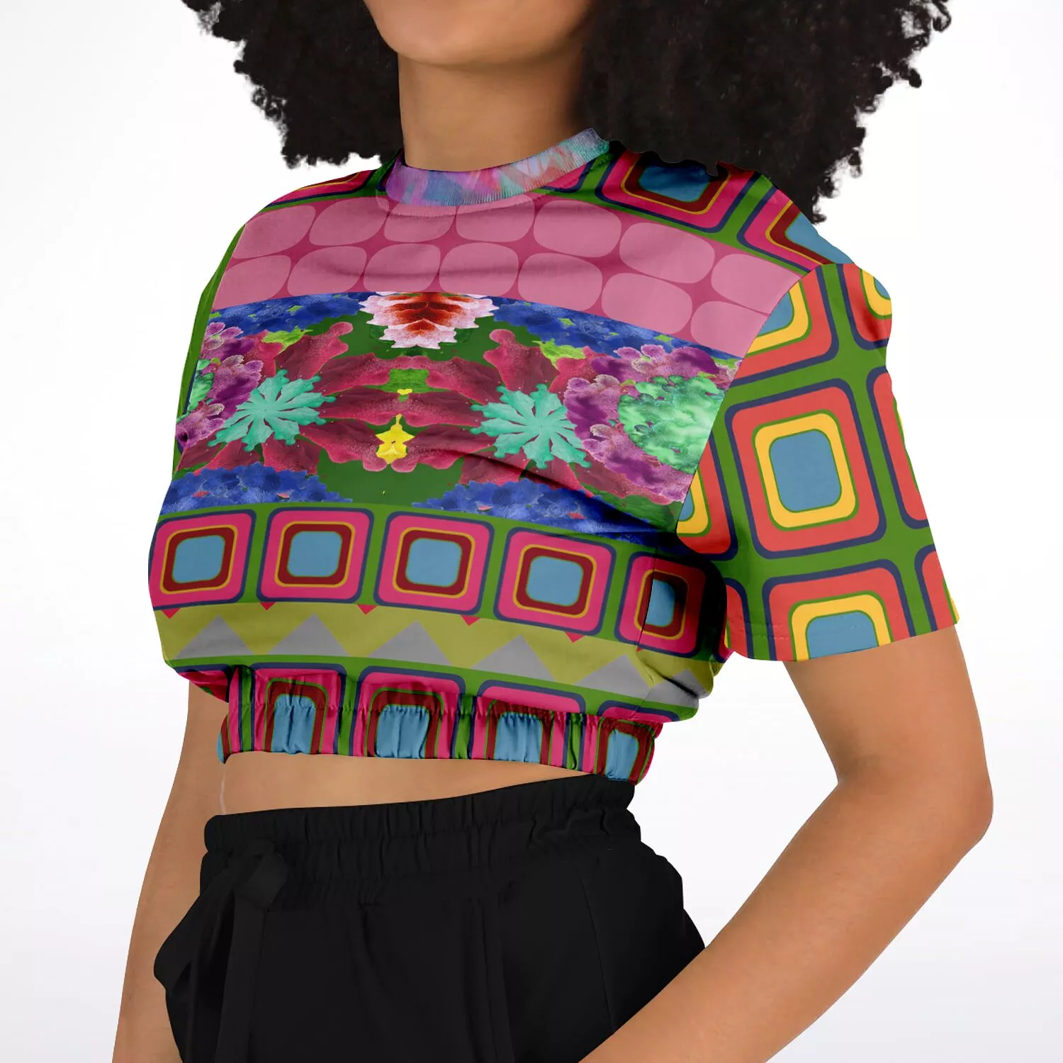 Dayglo Short Sleeve Cropped Sweater - Shop Now!