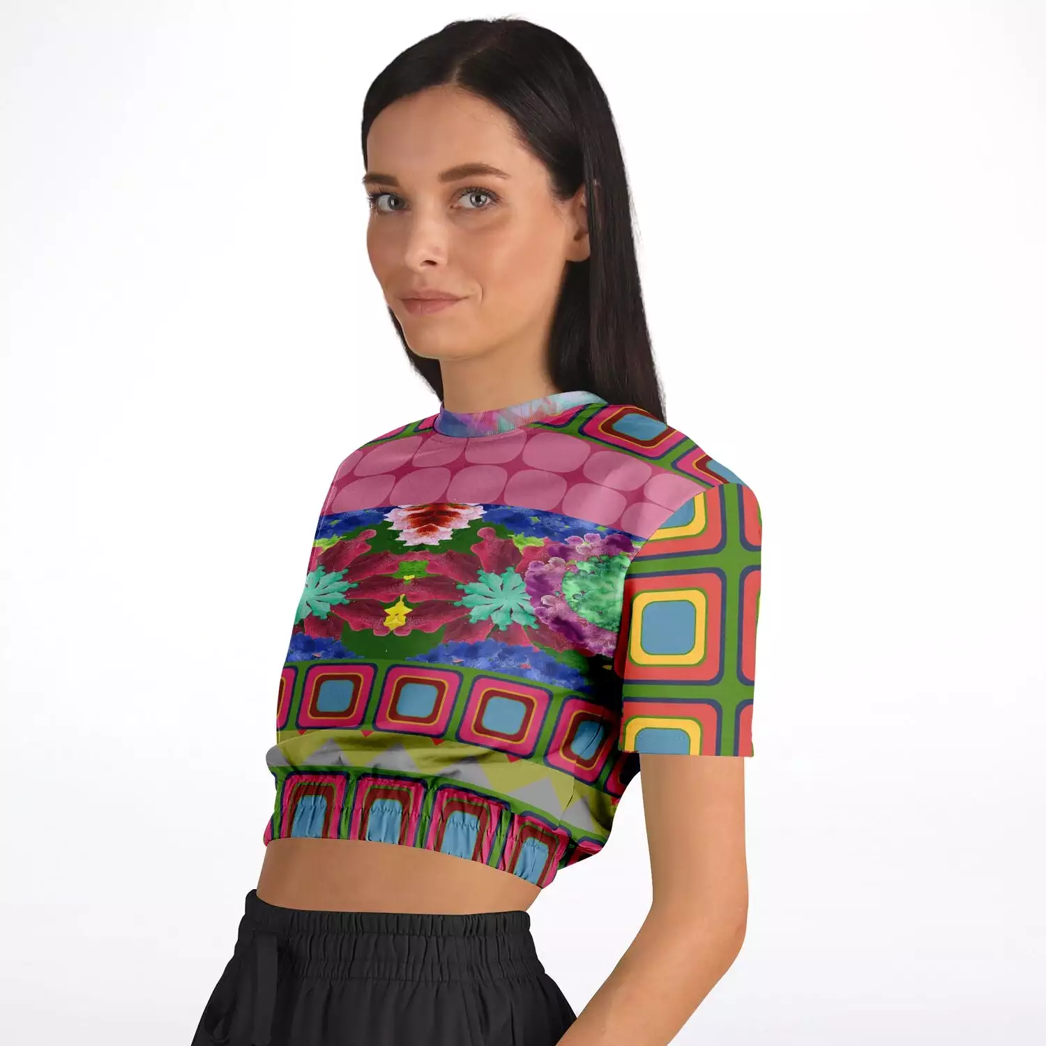 Dayglo Short Sleeve Cropped Sweater - Shop Now!