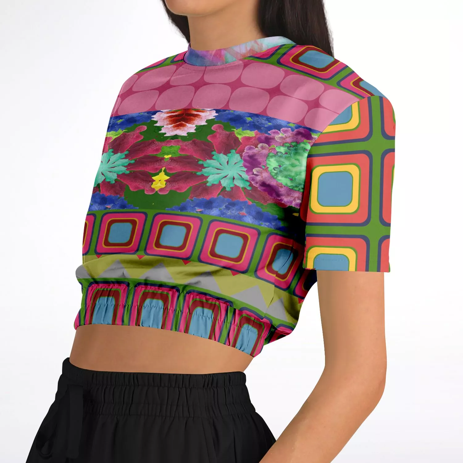 Dayglo Short Sleeve Cropped Sweater - Shop Now!