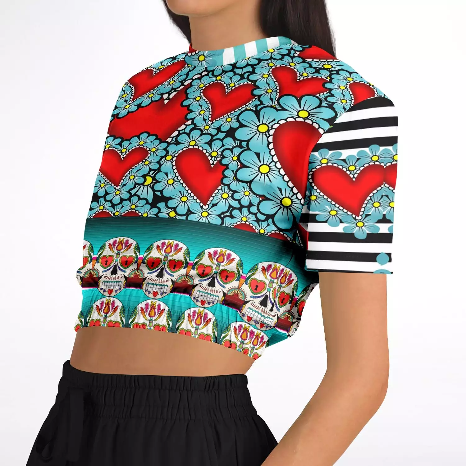 Dios Short Sleeve Cropped Eco-Poly Sweater