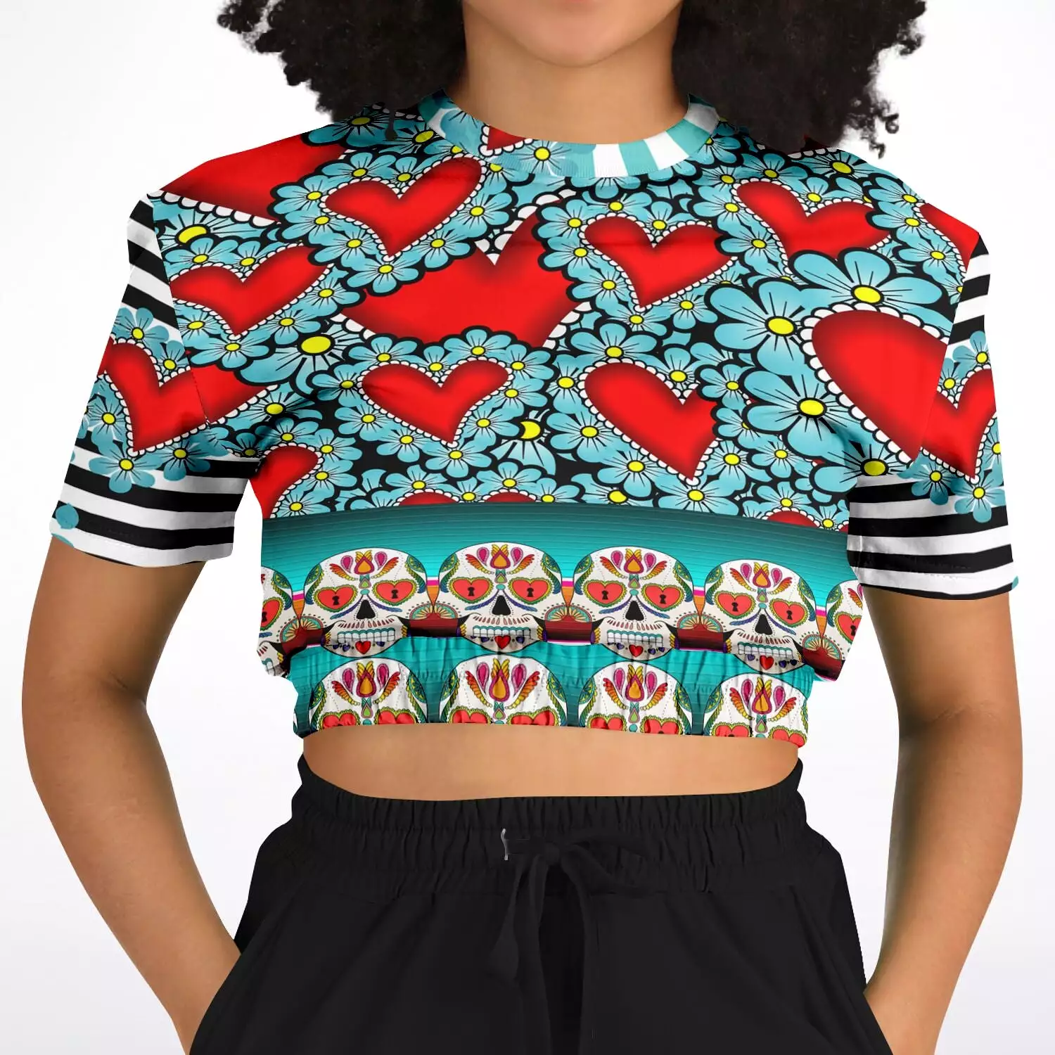 Dios Short Sleeve Cropped Eco-Poly Sweater