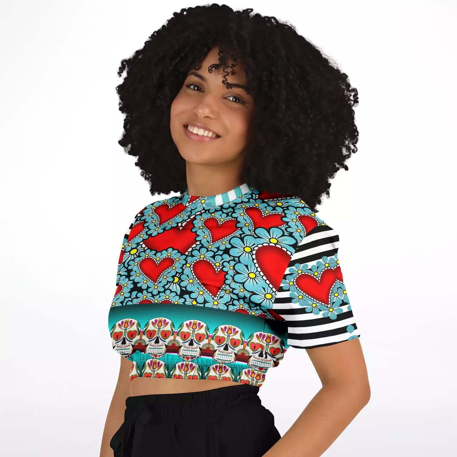 Dios Short Sleeve Cropped Eco-Poly Sweater