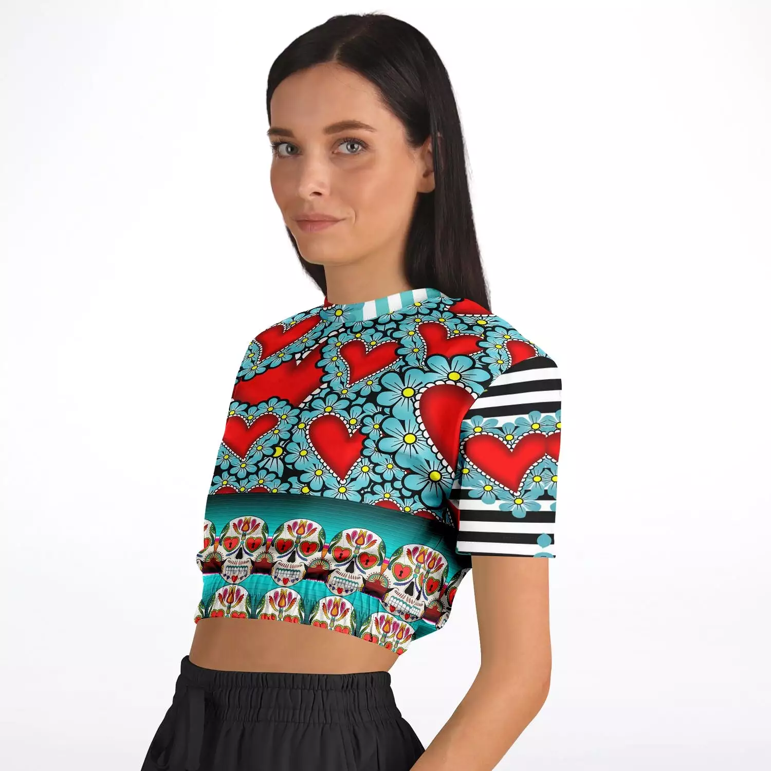 Dios Short Sleeve Cropped Eco-Poly Sweater