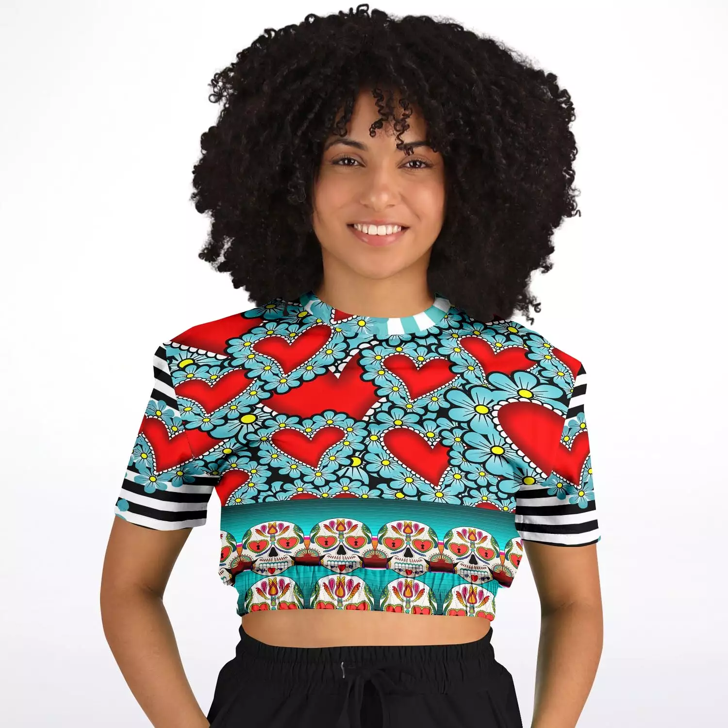 Dios Short Sleeve Cropped Eco-Poly Sweater