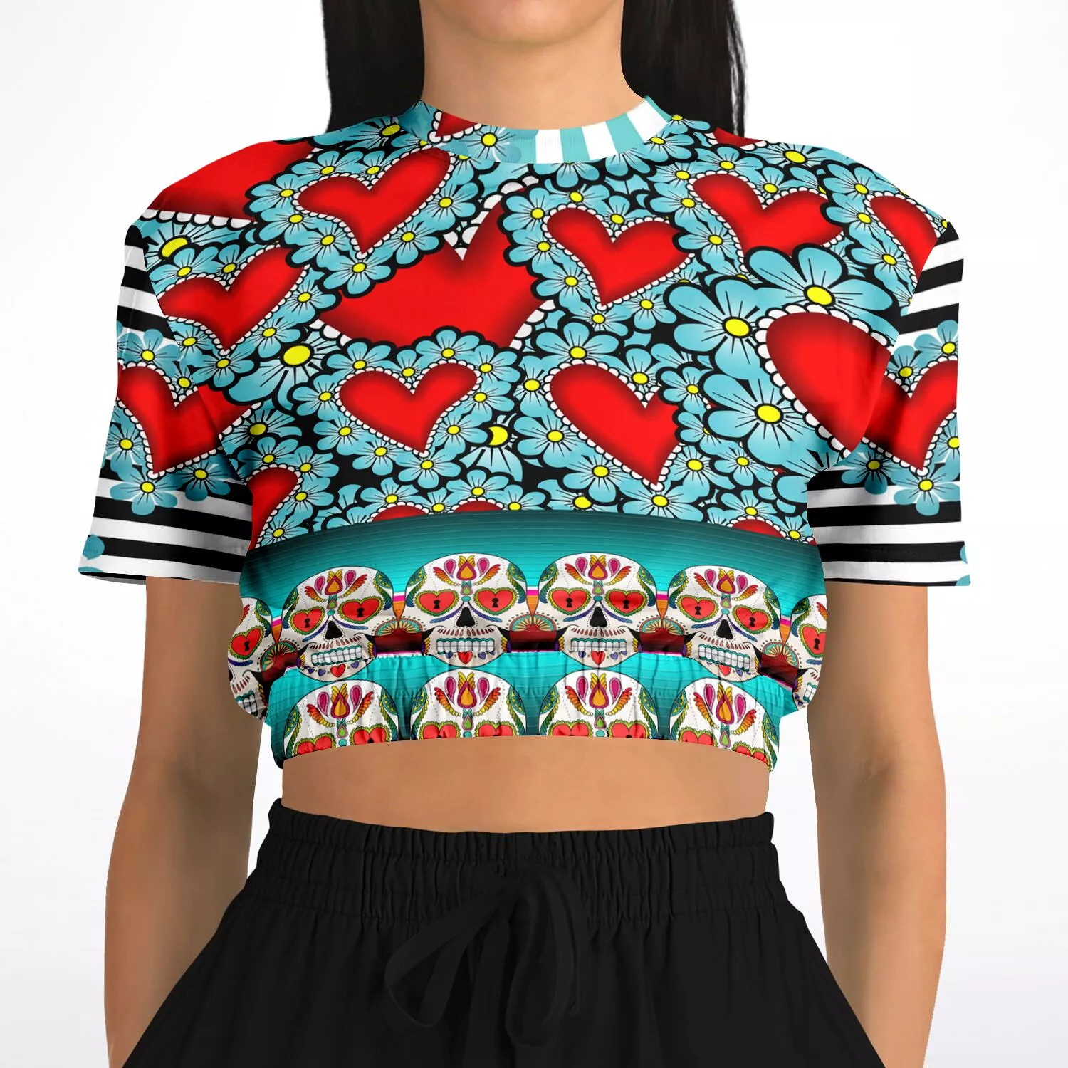 Dios Short Sleeve Cropped Eco-Poly Sweater