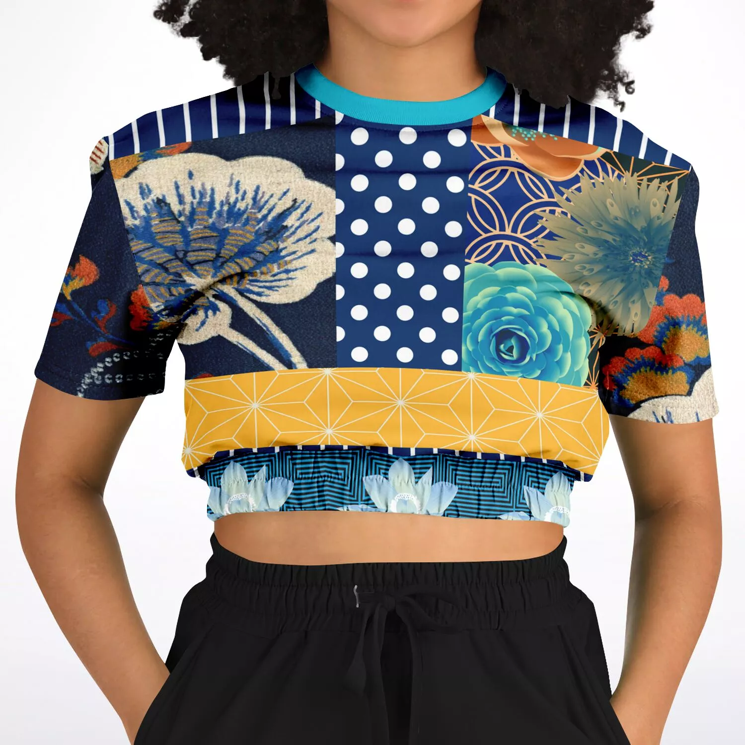 Divinity Short Sleeve Cropped Eco-Poly Sweater.