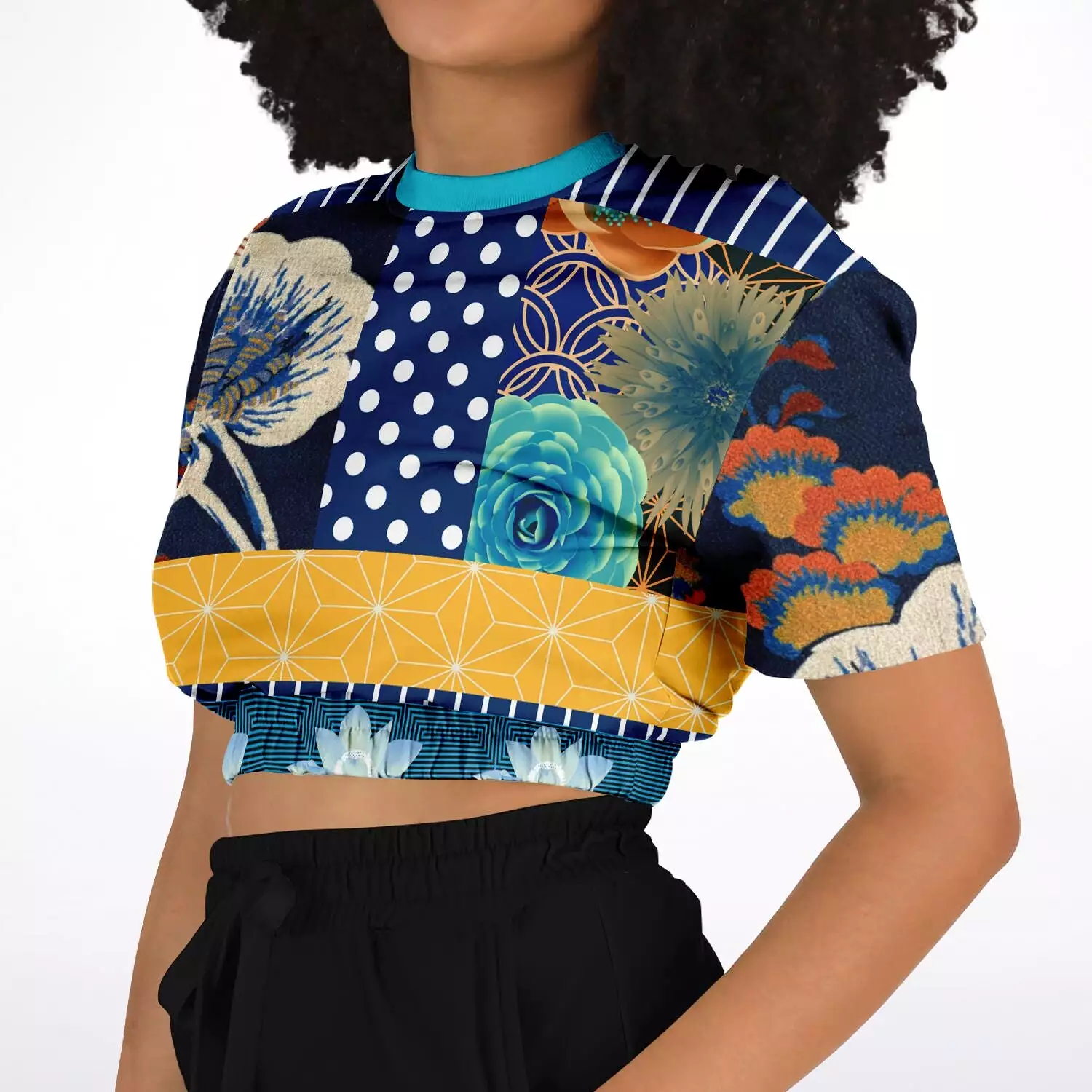 Divinity Short Sleeve Cropped Eco-Poly Sweater.