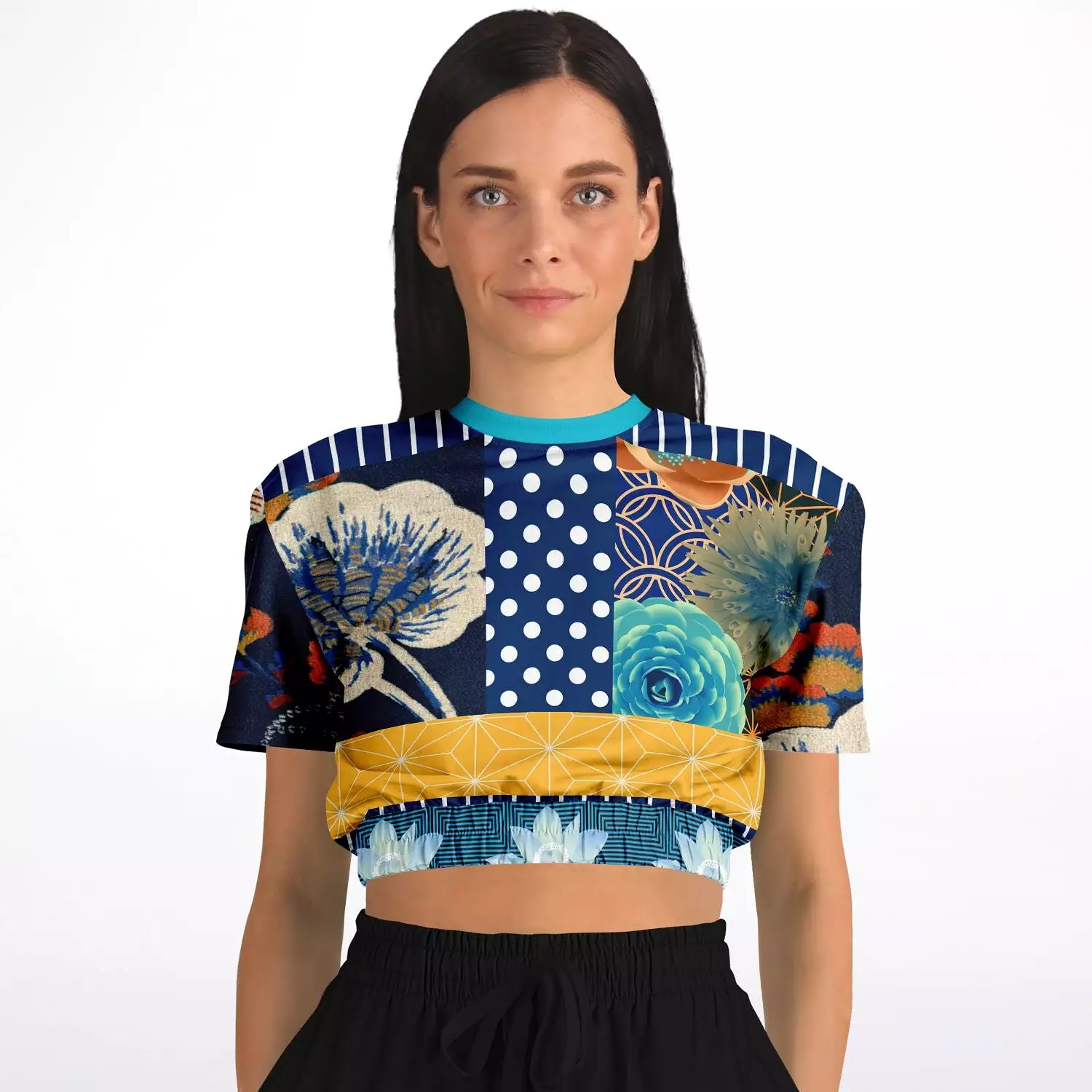 Divinity Short Sleeve Cropped Eco-Poly Sweater.