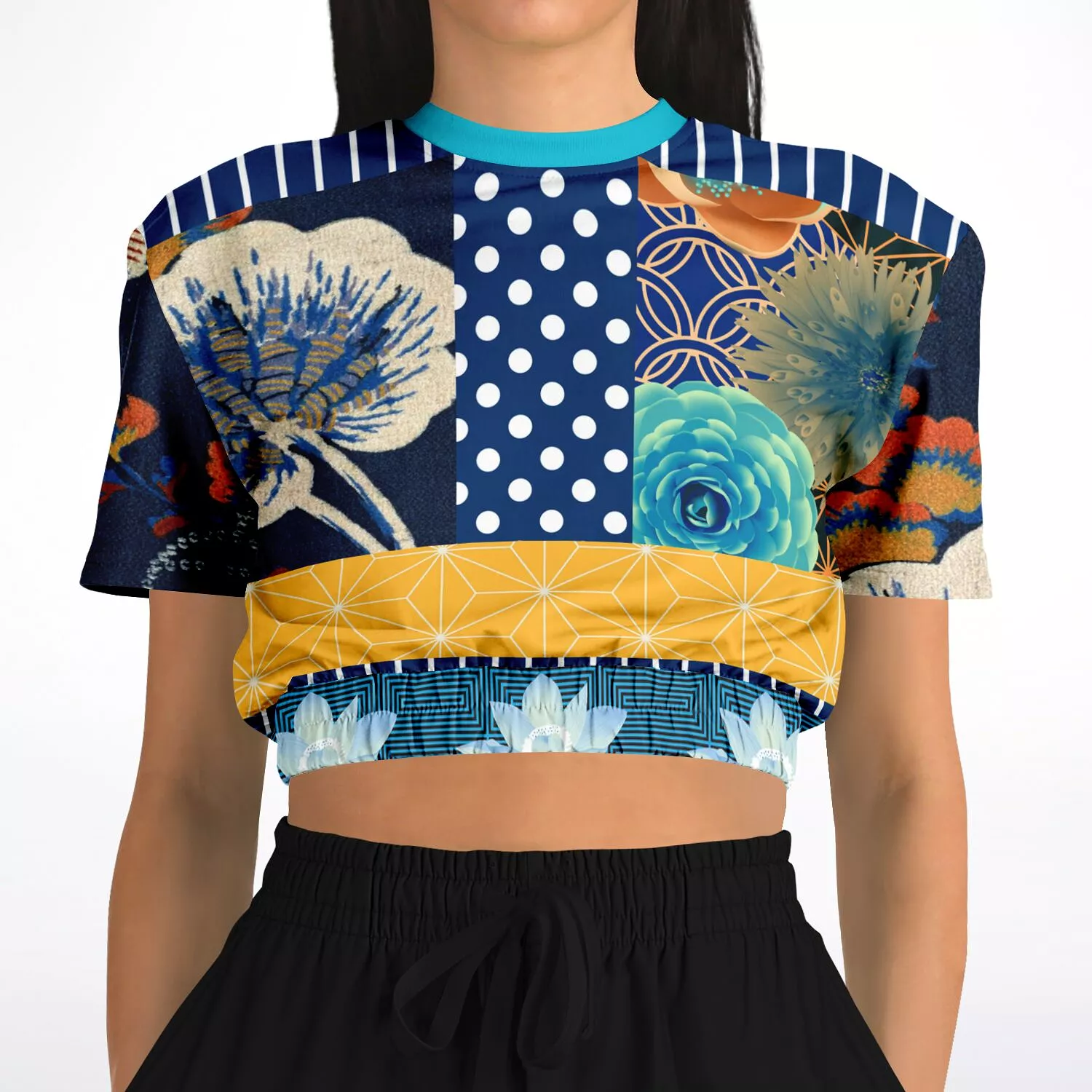 Divinity Short Sleeve Cropped Eco-Poly Sweater.