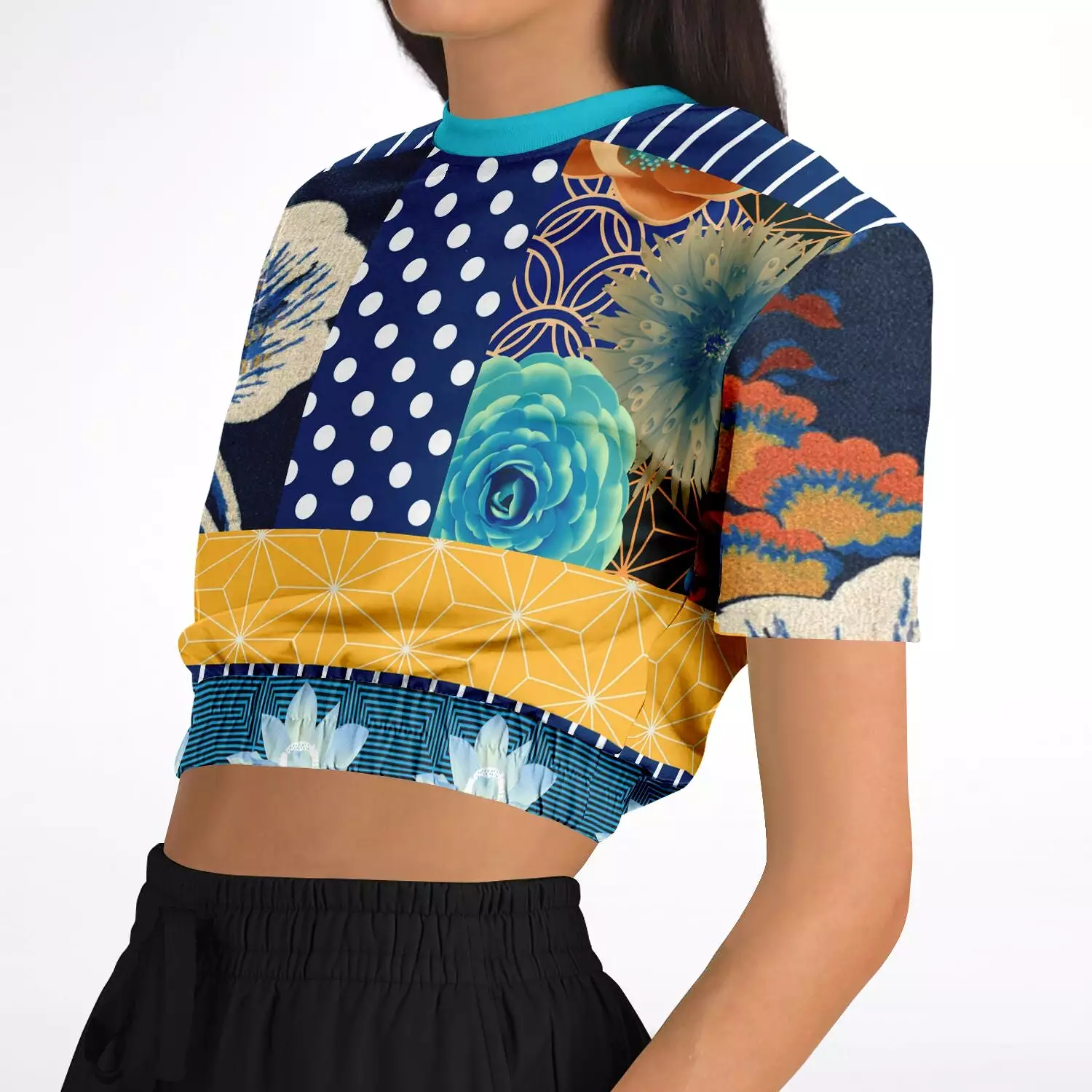 Divinity Short Sleeve Cropped Eco-Poly Sweater.