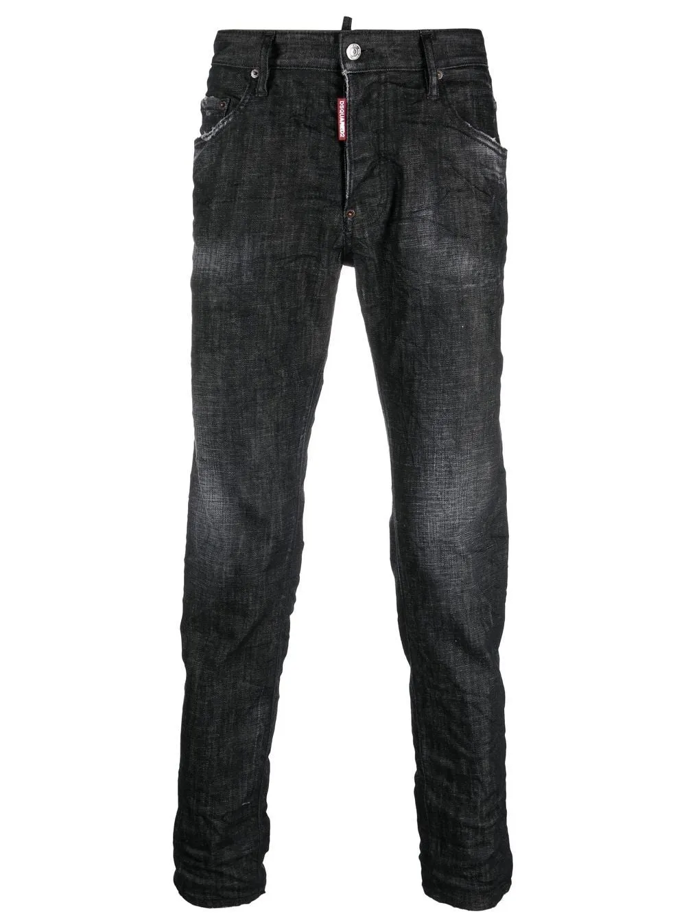 Black distressed skinny jeans by Dsquared2