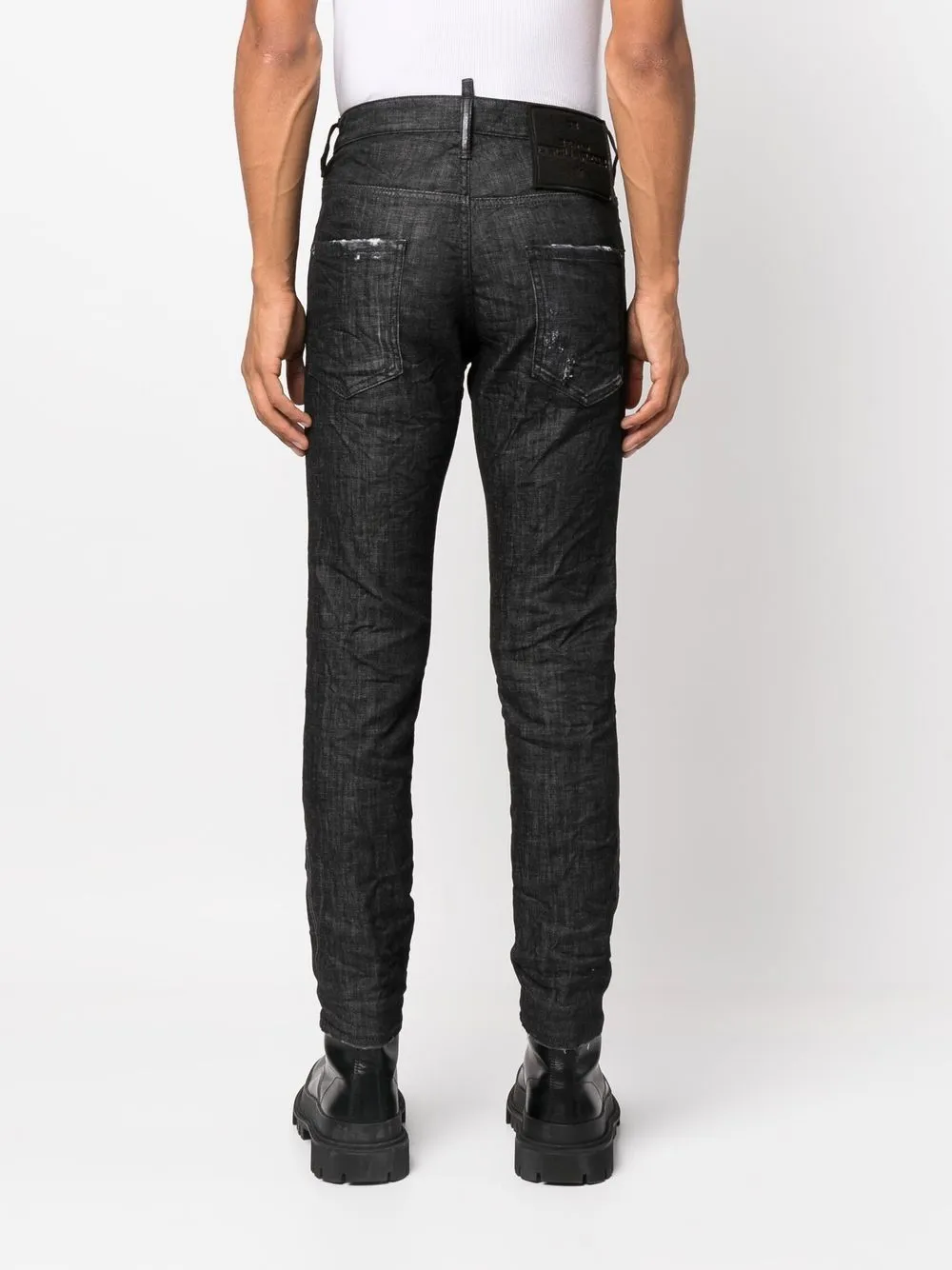 Black distressed skinny jeans by Dsquared2