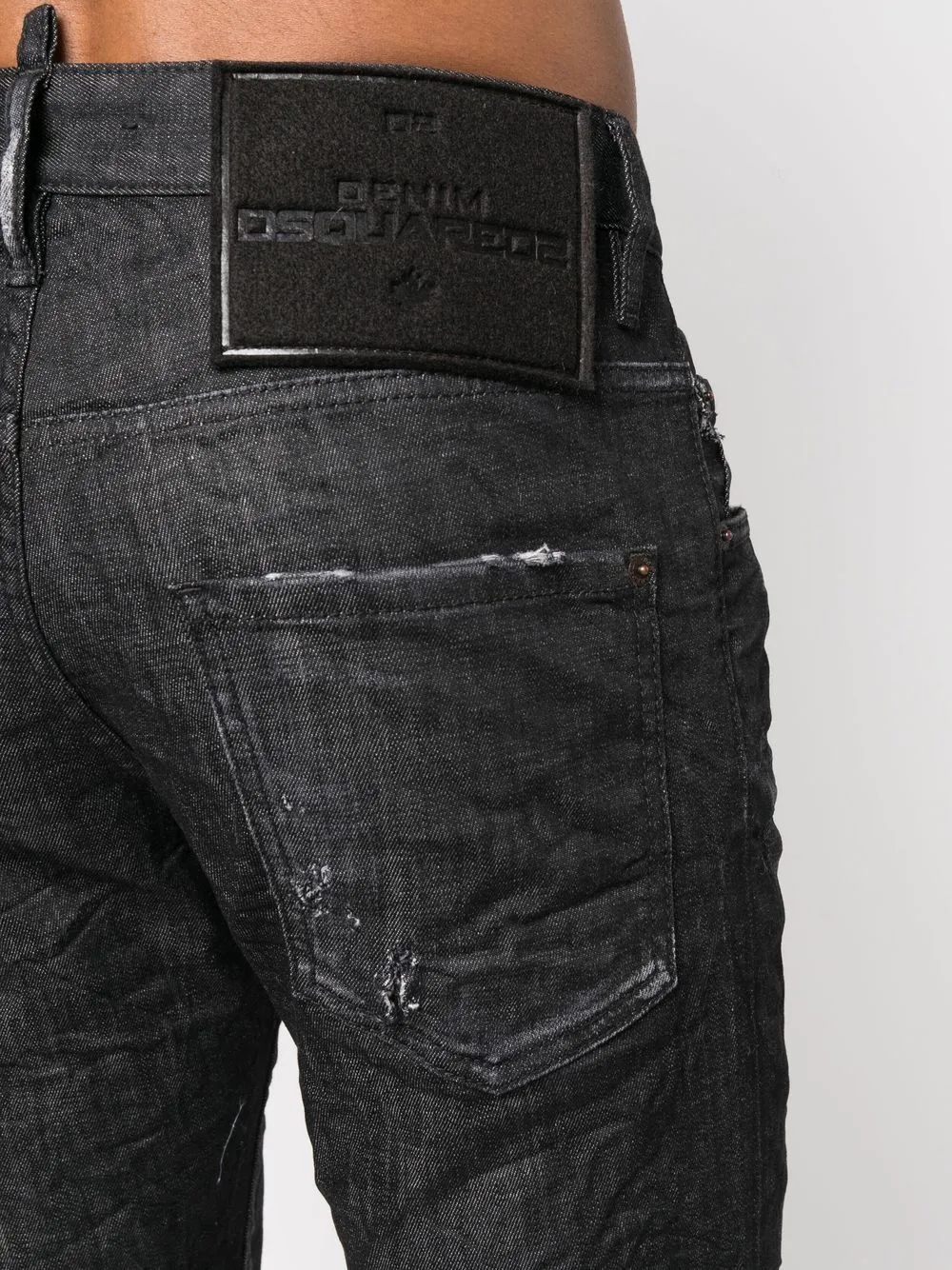 Black distressed skinny jeans by Dsquared2