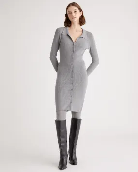 Eco-Friendly Knit Buttoned Sweater Dress