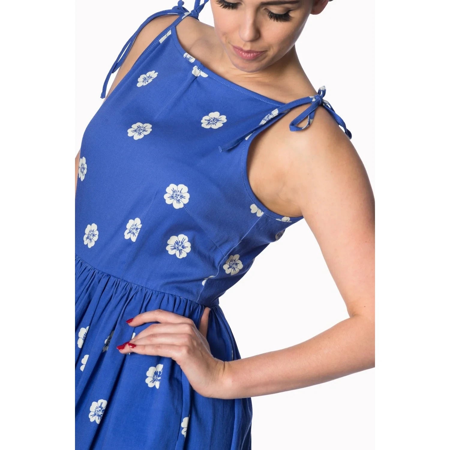 Electric Blue Floral Fruit Summer Dress