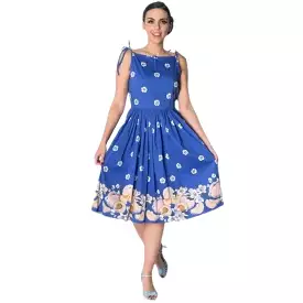 Electric Blue Floral Fruit Summer Dress