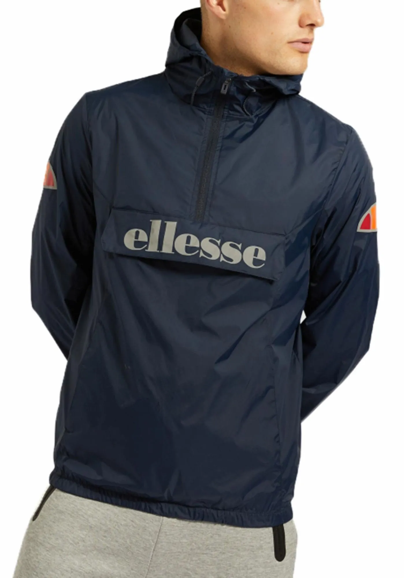 Navy Ellesse Mens Acera Hooded Cagoule Jacket