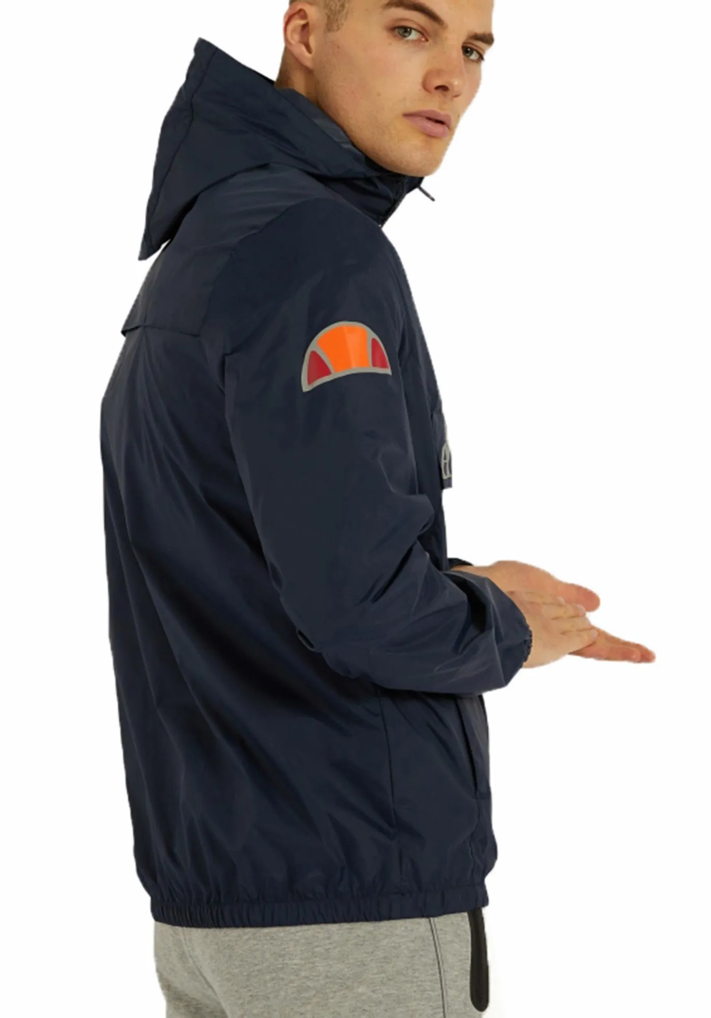 Navy Ellesse Mens Acera Hooded Cagoule Jacket