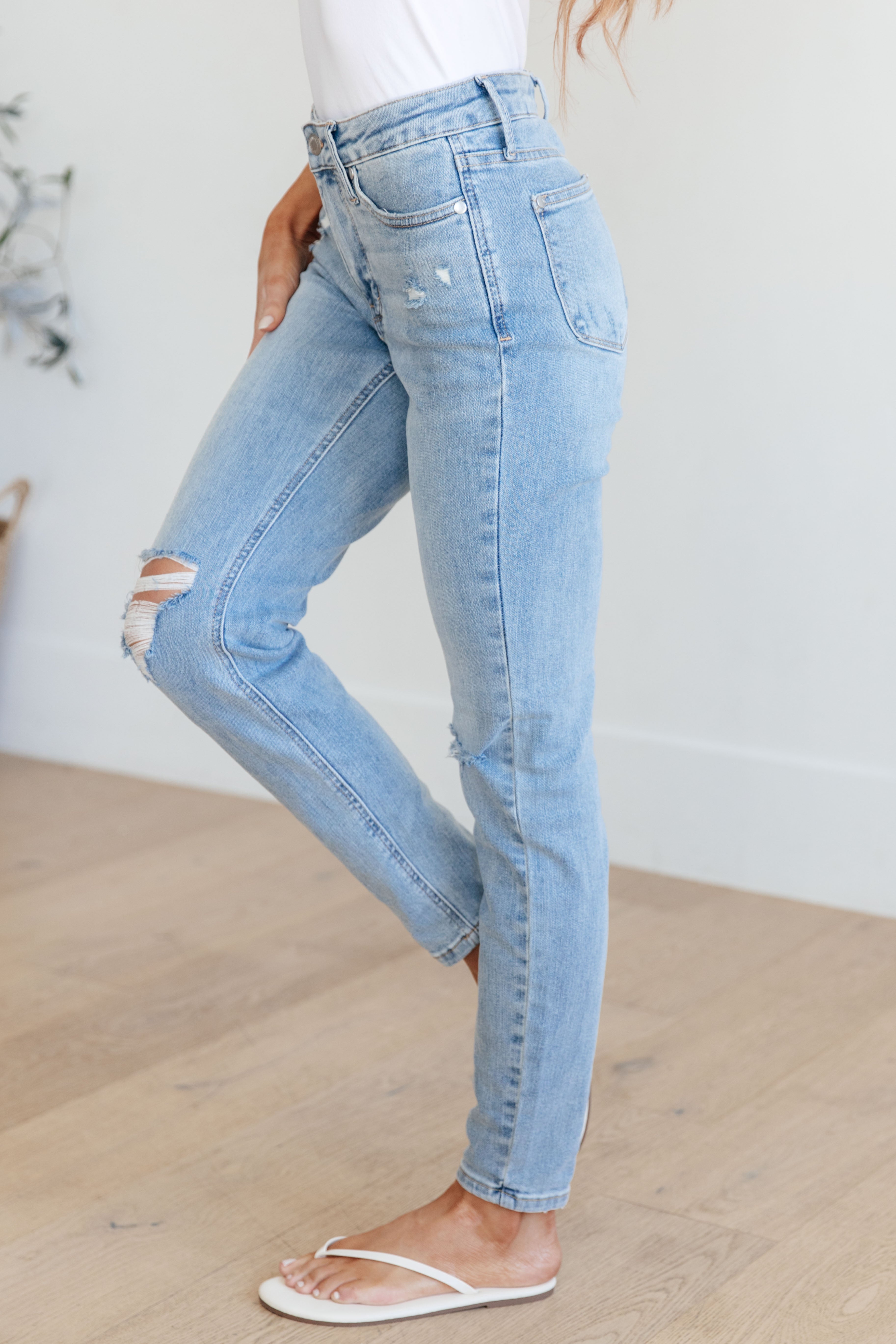 Eloise Control Top Distressed Skinny Jeans