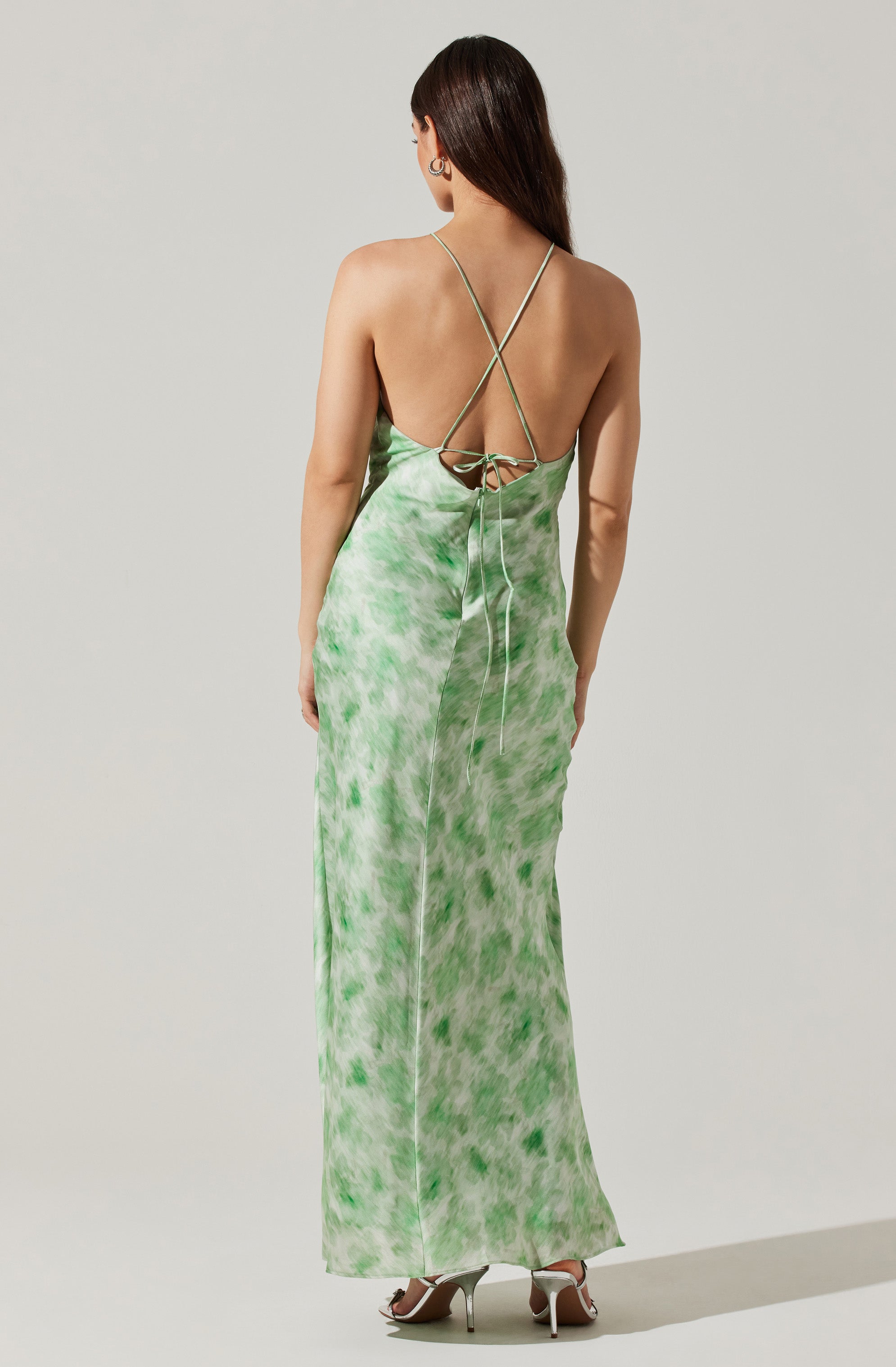 Elynor Maxi Dress - Satin Halter Style