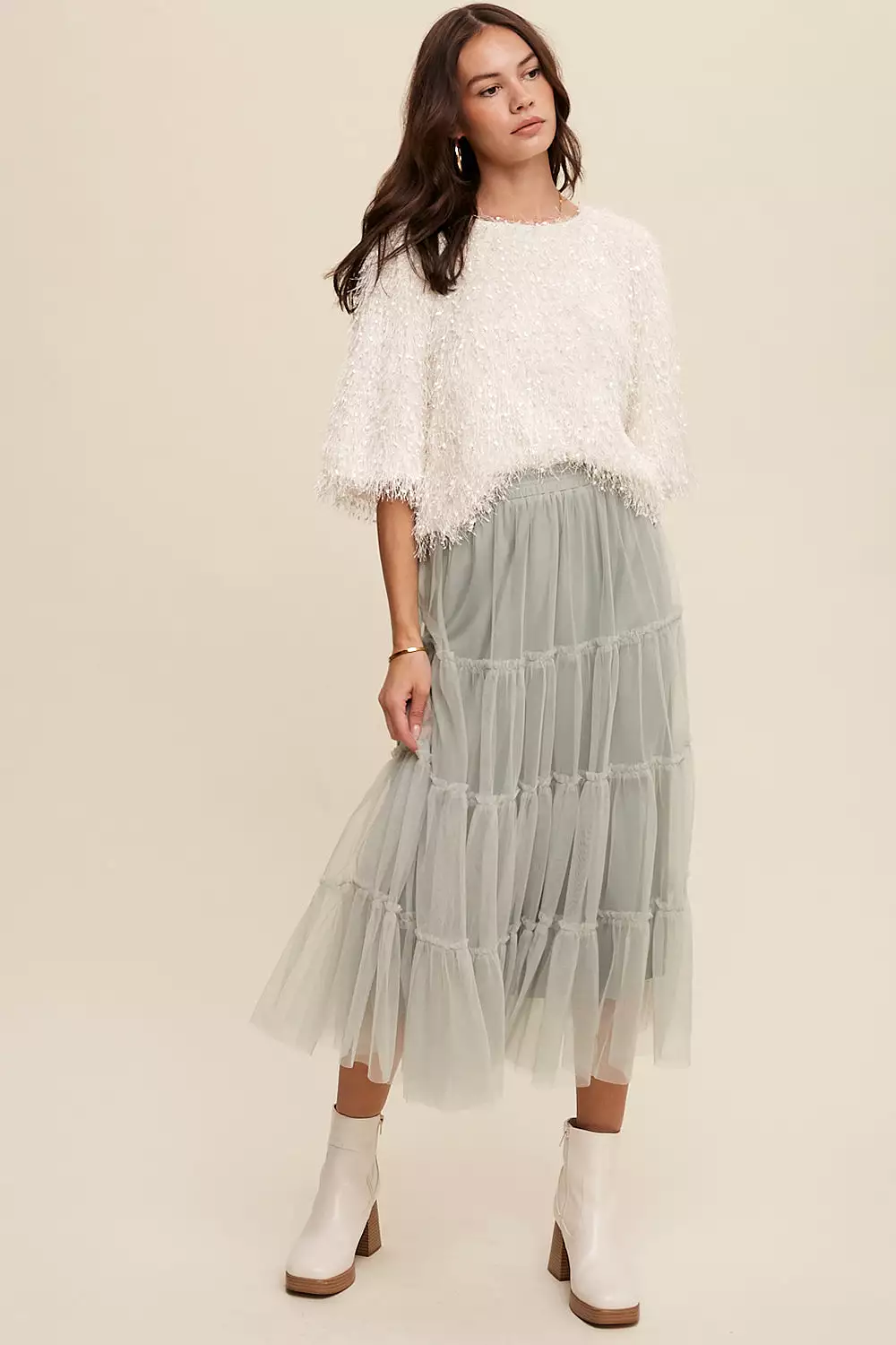 Favorite tiered mesh flouncy skirt - Best tiered mesh skirt - Trendy flouncy skirt - Stylish tiered skirt - Must-have mesh skirt