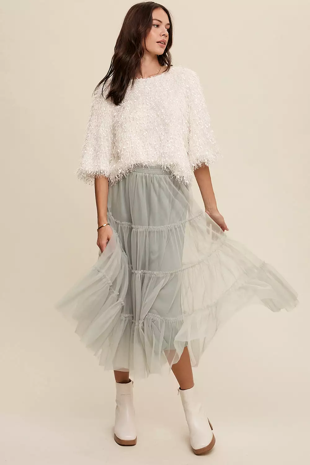 Favorite tiered mesh flouncy skirt - Best tiered mesh skirt - Trendy flouncy skirt - Stylish tiered skirt - Must-have mesh skirt