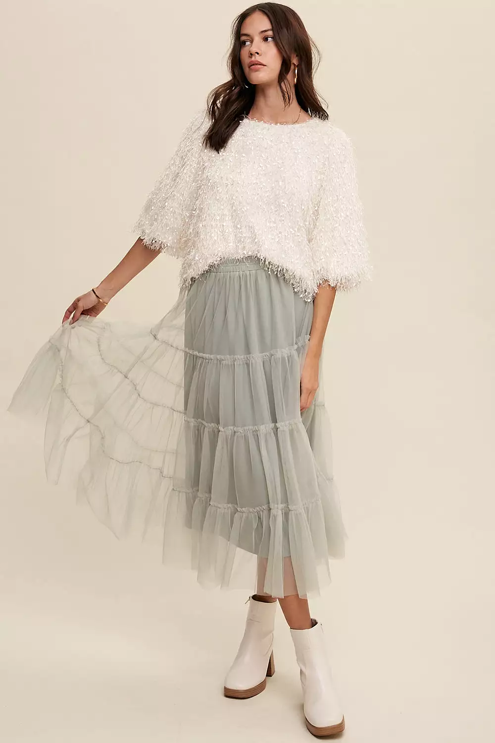 Favorite tiered mesh flouncy skirt - Best tiered mesh skirt - Trendy flouncy skirt - Stylish tiered skirt - Must-have mesh skirt