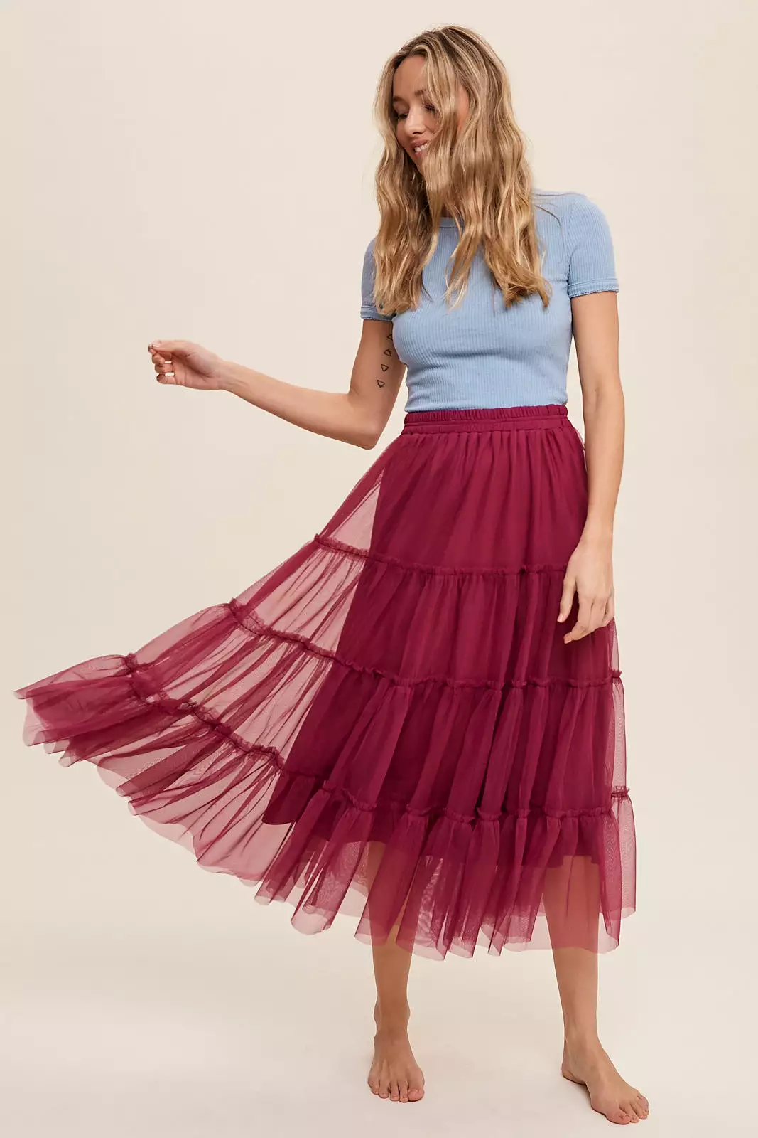 Favorite tiered mesh flouncy skirt - Best tiered mesh skirt - Trendy flouncy skirt - Stylish tiered skirt - Must-have mesh skirt