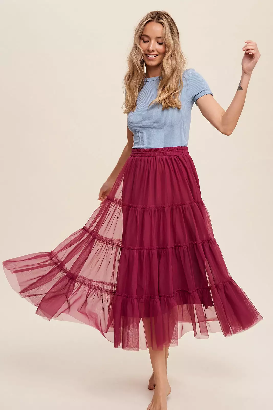 Favorite tiered mesh flouncy skirt - Best tiered mesh skirt - Trendy flouncy skirt - Stylish tiered skirt - Must-have mesh skirt