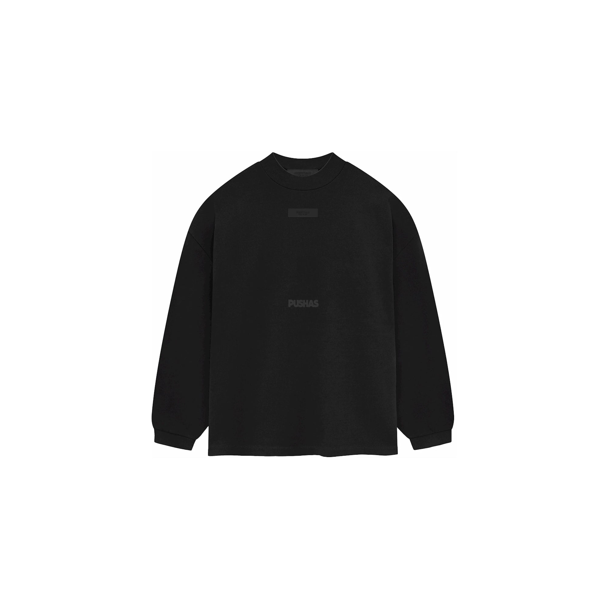 Fear of God Essentials Long Sleeve Tee in Jet Black (2023)